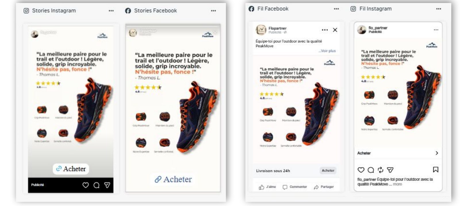 Aperçus de la créa Canva par placement
